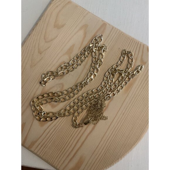 Womens Adjustable Gold-Tone Statement Chunky Belt With Tassel - Picture 2 of 2